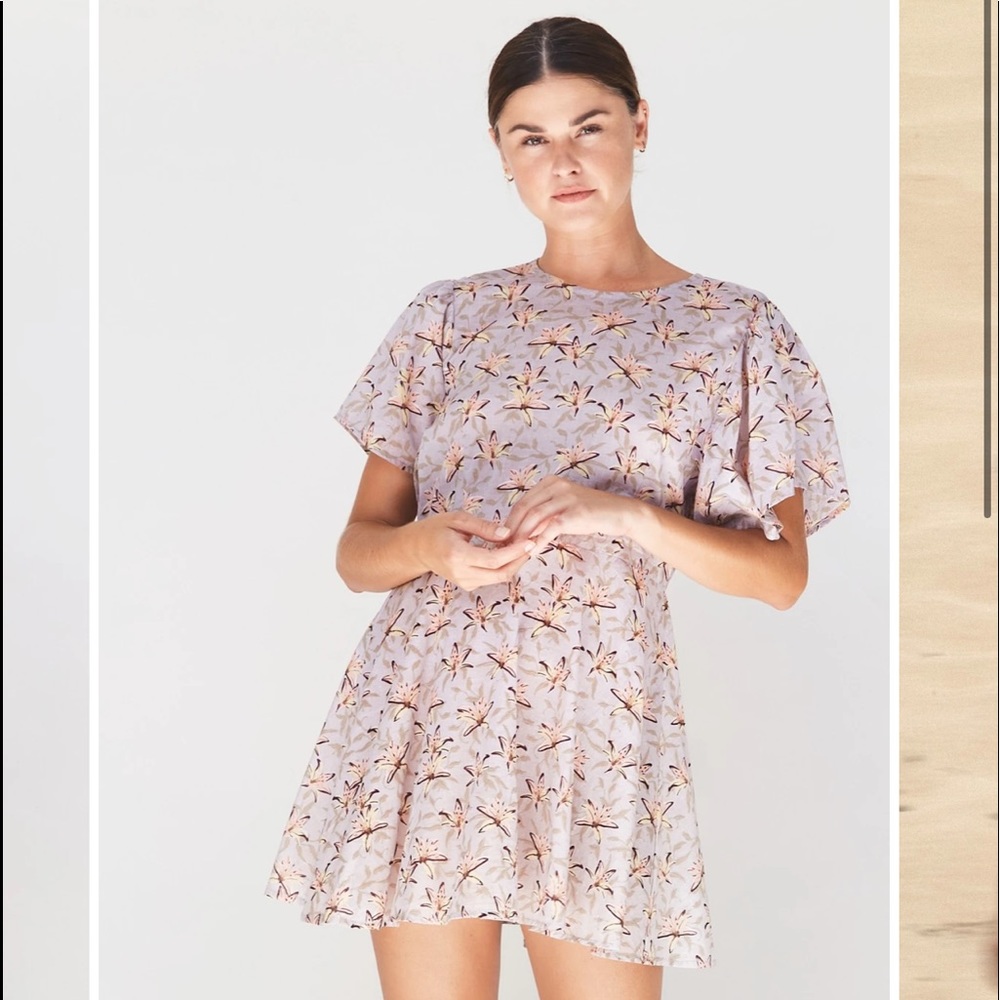 ACACIA SWIM RUE SHORT DRESS IN LILY ORGANIC COTTON - Picture 3 of 5
